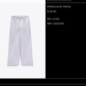 Zara parachute pants, XS